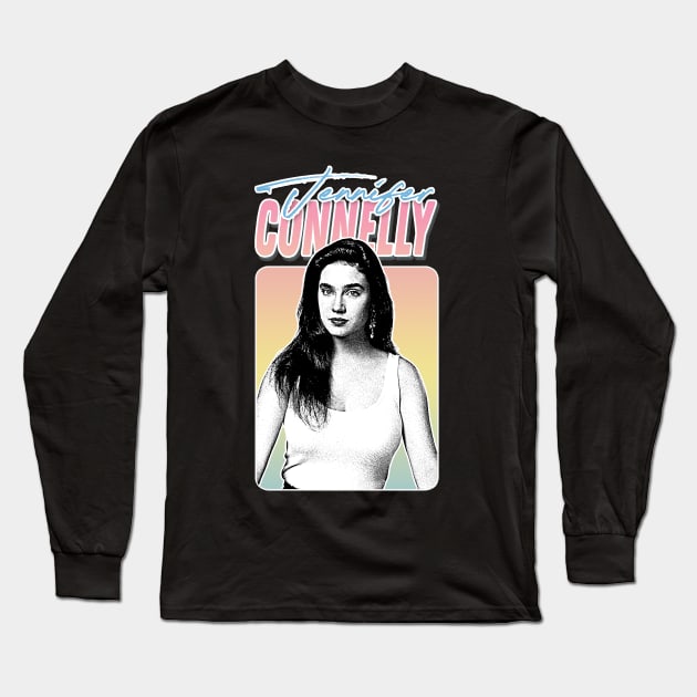 Jennifer Connelly // Retro Style Fan Design Long Sleeve T-Shirt by DankFutura